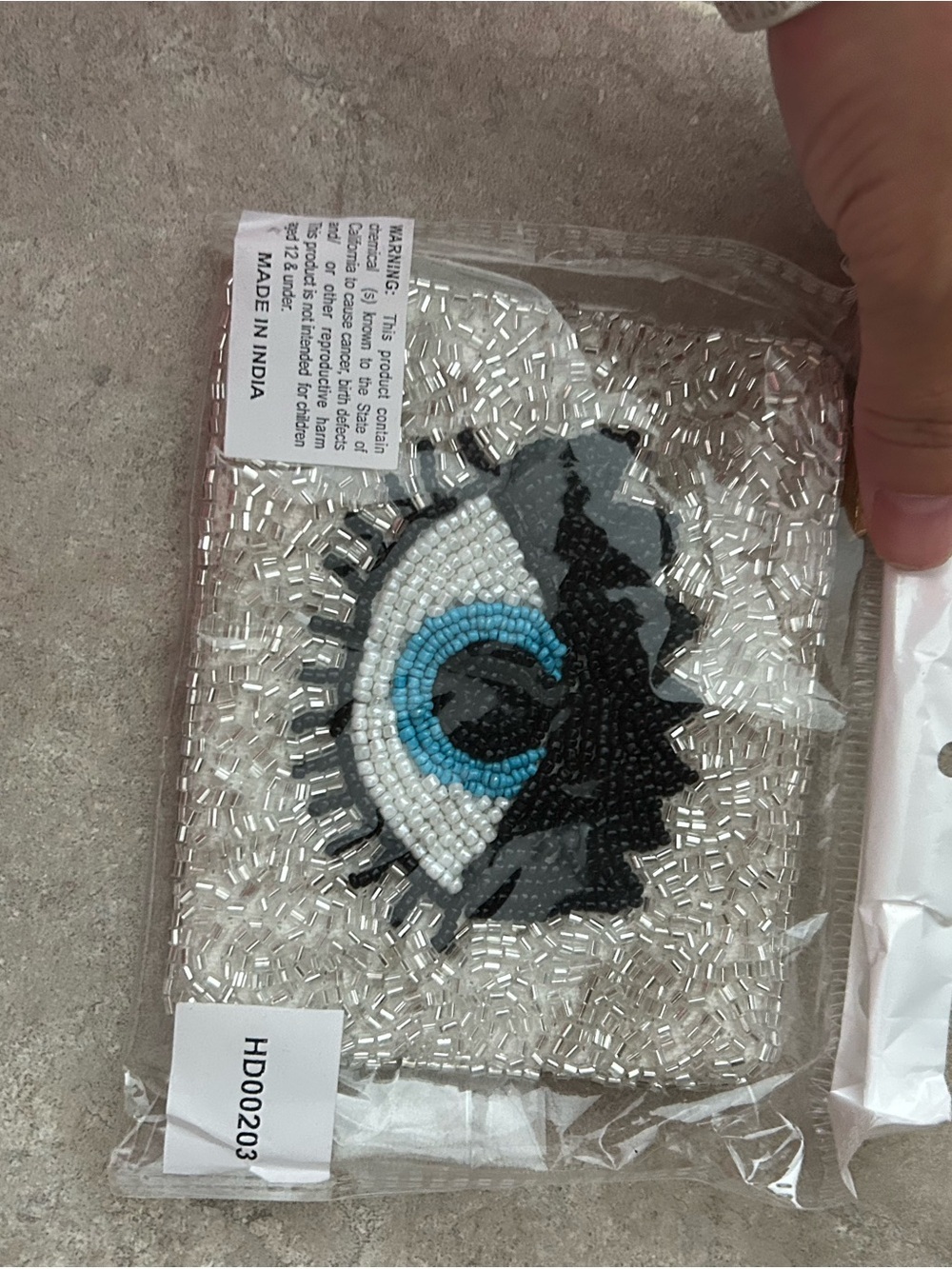 4/$100 Beaded Blue evil Eye Patch wallet